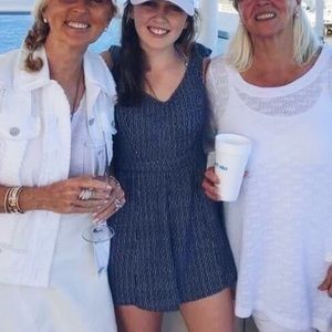 American Eagle Navy/White Romper